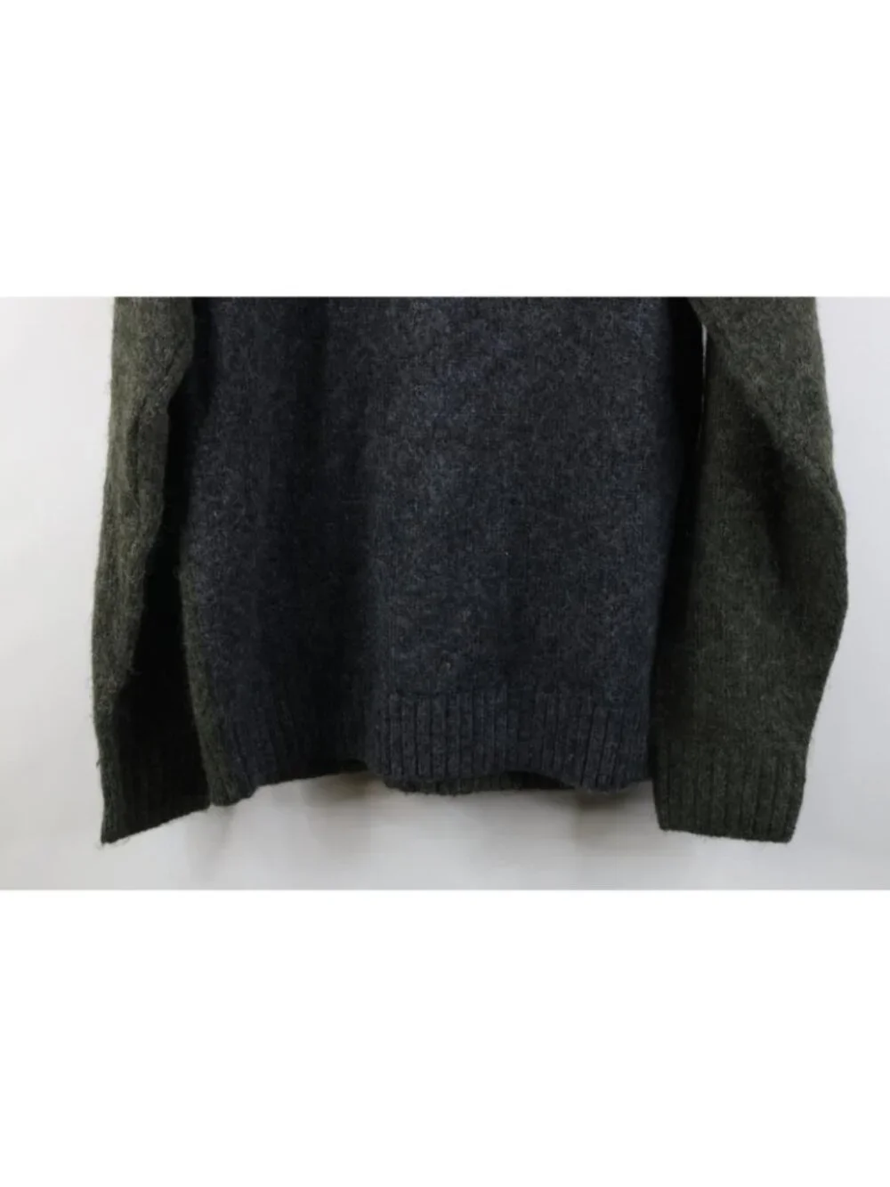 Deadstock Y2K Express Mens Medium Wool Blend Mohair Shag Cardigan Sweater Green